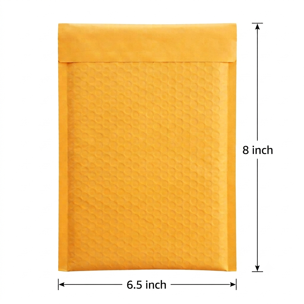 8×6.5 Inch Yellow Bubble Mailer Envelope | Self Seal Padded Courier Packaging Envelope | Waterproof & Tear Resistant Bubble Lined Shipping Envelope | Pack of 25