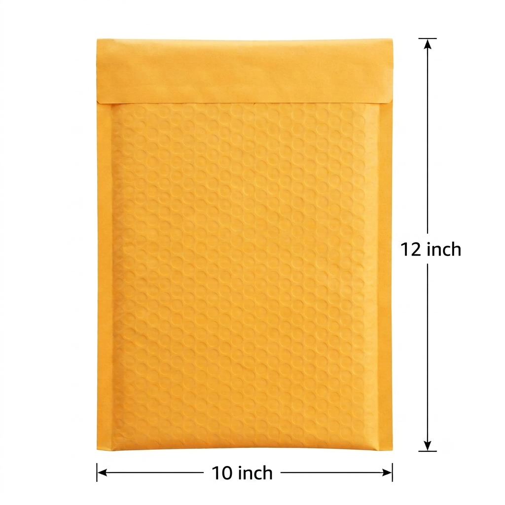 12 x 10 Inch Yellow Bubble Mailer Envelope | Self Seal Padded Courier Packaging Envelope | Waterproof & Tear Resistant Bubble Lined Shipping Envelope | Pack of 25